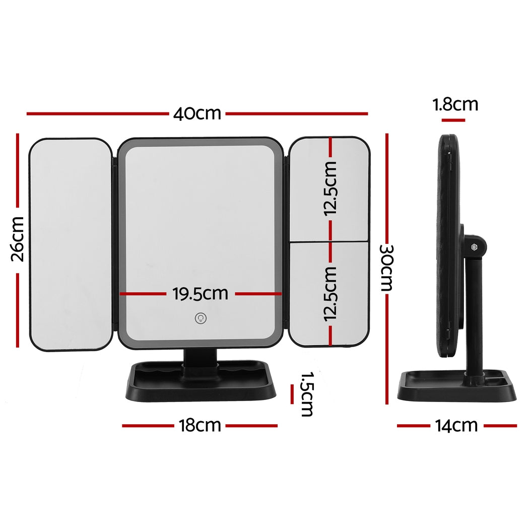 Measurement chart of a rectangular mirror with dimensions labeled