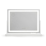 Ember Embellir LED makeup mirror 58x46cm with 3 colour temps, adjustable brightness, 360° swivel, USB charging, phone holder and 10x magnifier.