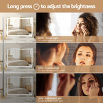 Ember Embellir LED makeup mirror 58x46cm with 3 colour temps, adjustable brightness, 360° swivel, USB charging, phone holder and 10x magnifier.