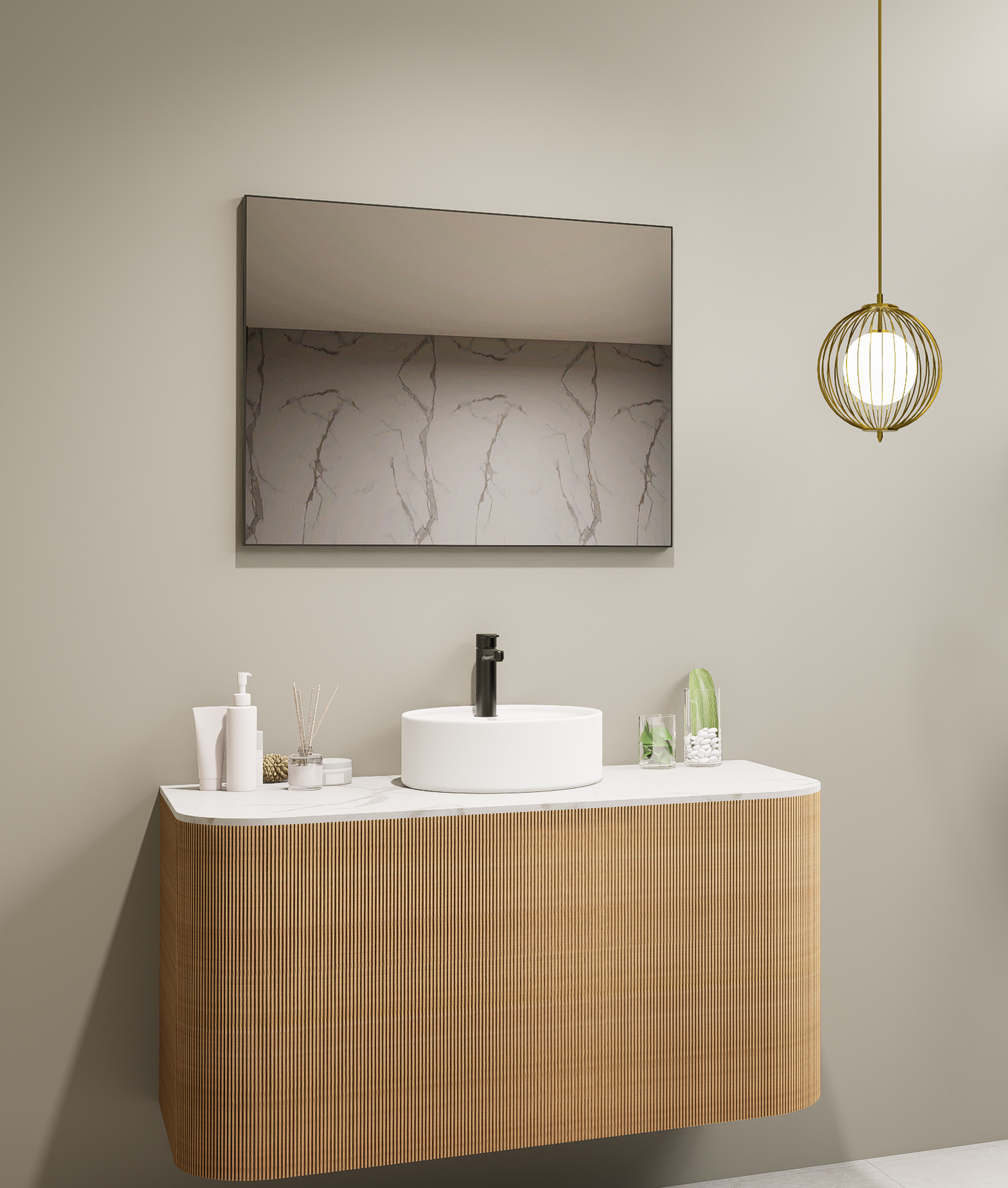 Nexus Framed Bathroom Mirror Matte Black