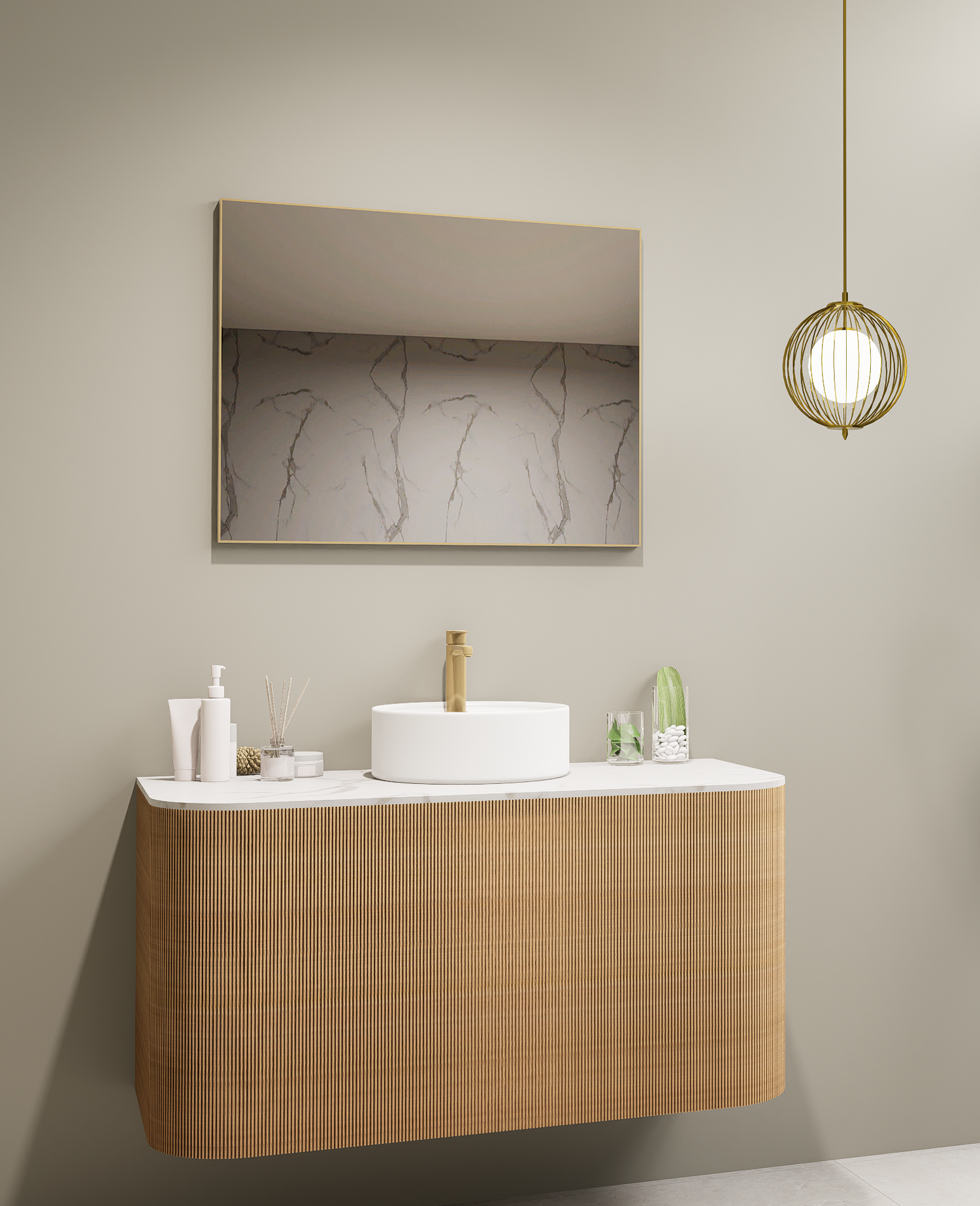 Nexus Framed Bathroom Mirror Brushed Gold