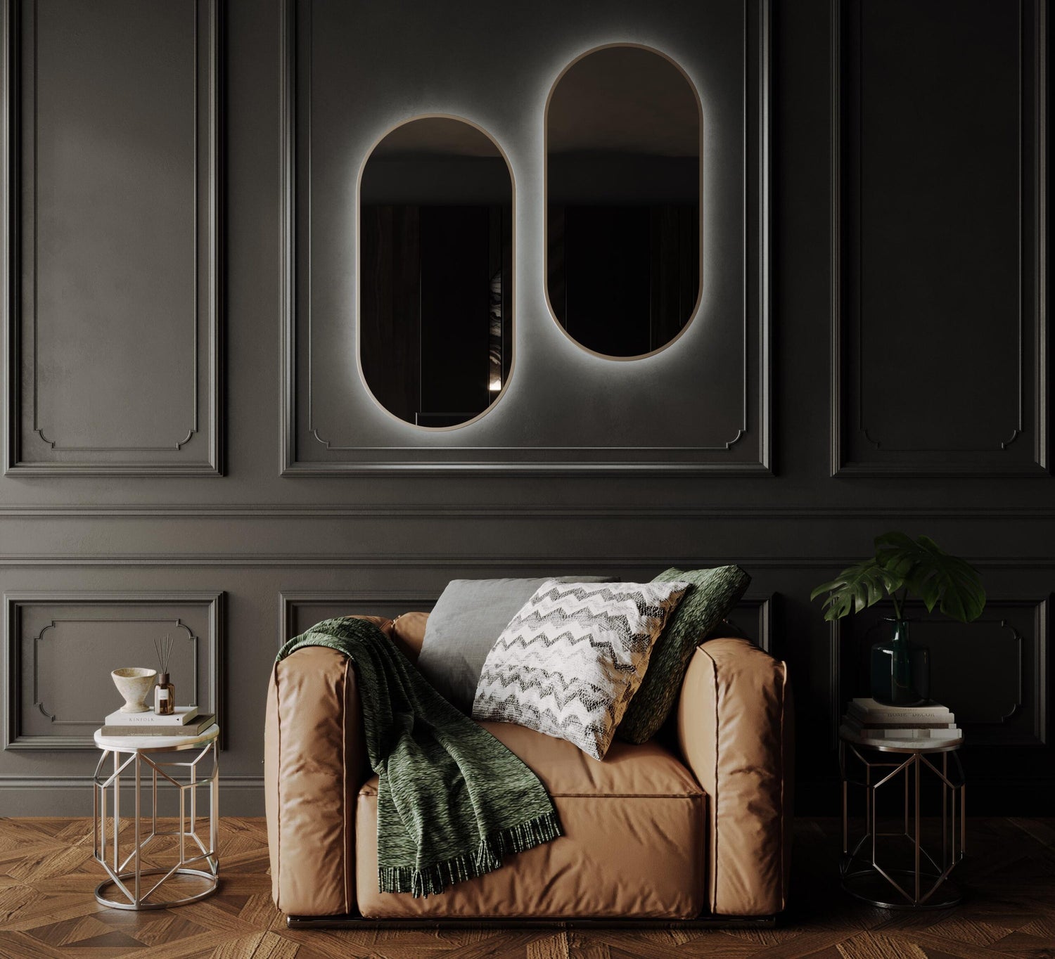 O-Series Framed Studio Arch LED Mirror 45cm x 90cm