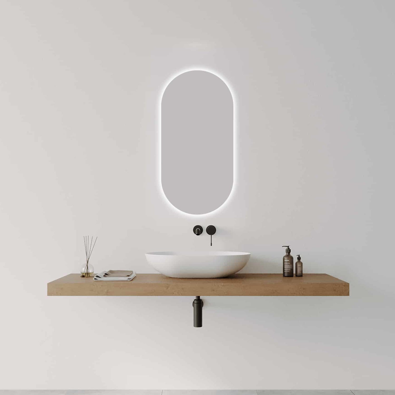 O-Series Studio Oval Frameless LED Mirror