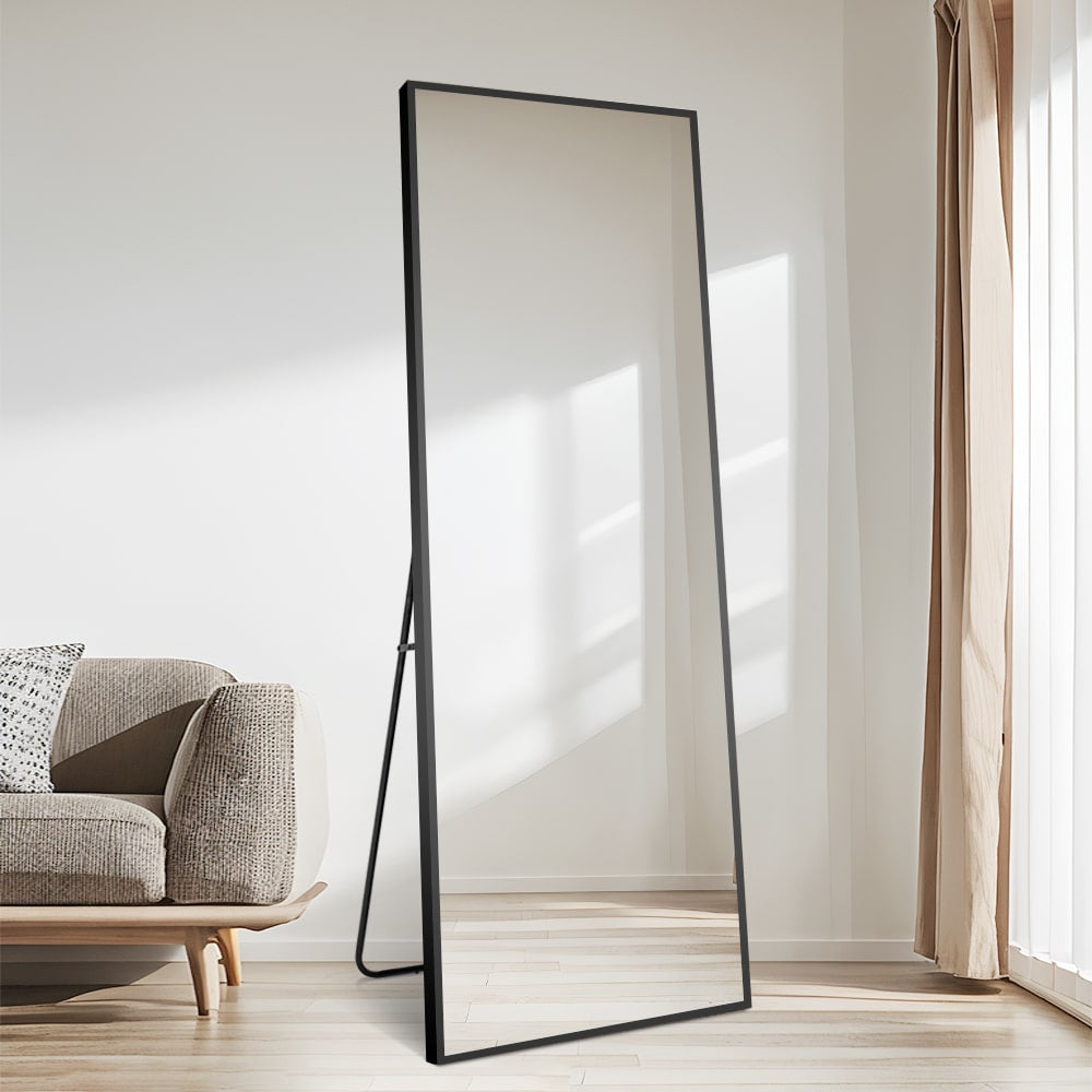 Oliver Rectangular Black Mirror Wall Mount or Freestanding