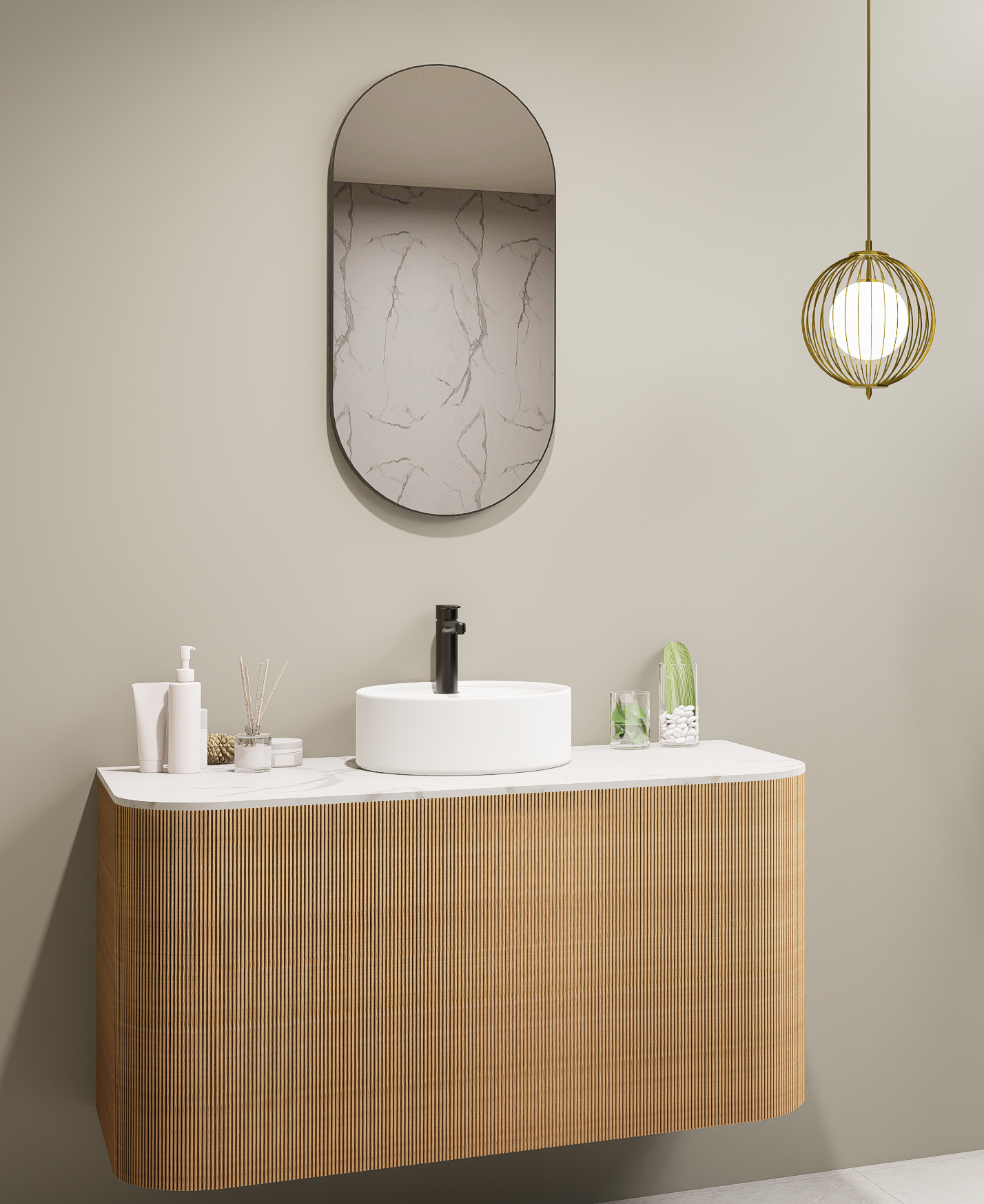 Lumixe Orvis Framed Bathroom Mirror Matte Black