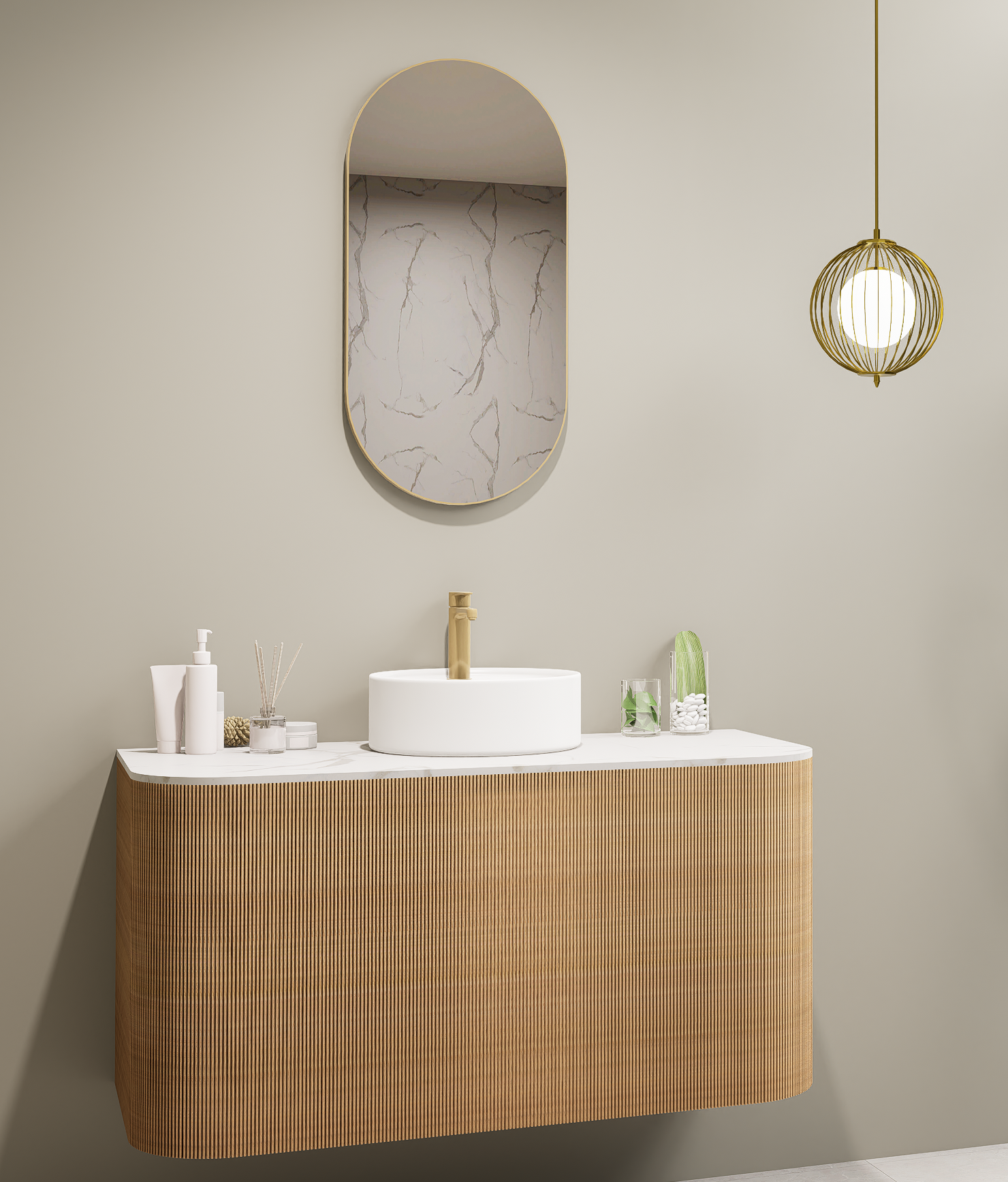 Lumixe Orvis Framed Bathroom Mirror Brushed Gold