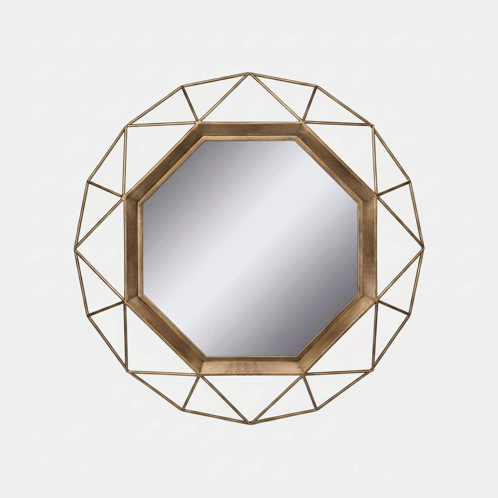 Sadie Geometric Round Wall Mirror 80cm x 80cm