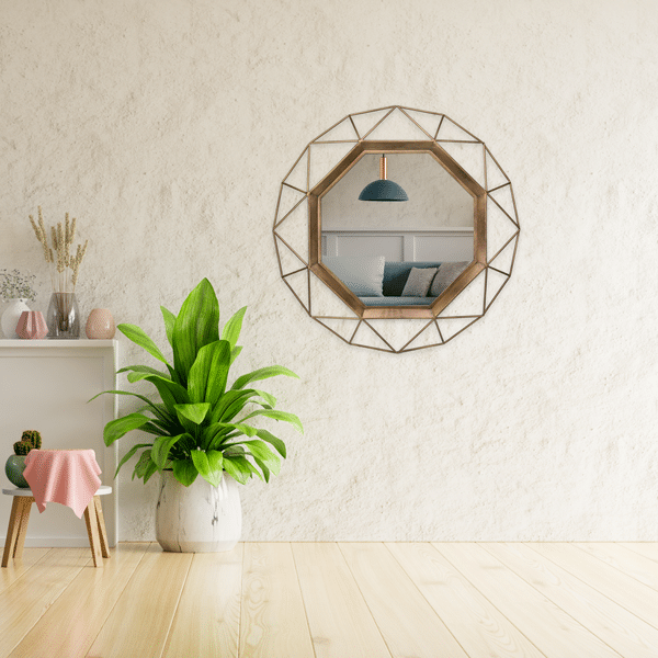 Sadie Geometric Round Wall Mirror 80cm x 80cm