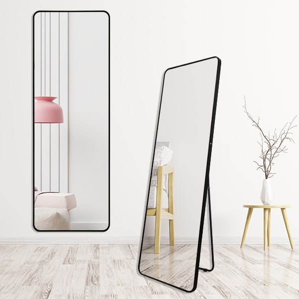 Sophia Rectangular Full Length Rounded Edge Freestanding Mirror