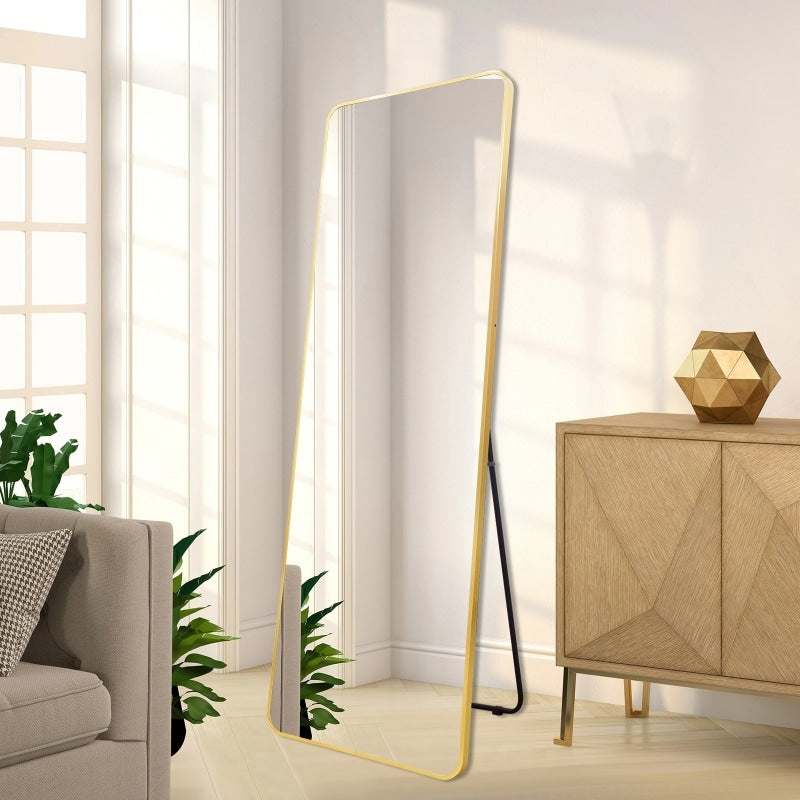 Sophia Rectangular Full Length Rounded Edge Freestanding Mirror