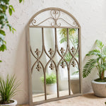 Sylvia Rustic Iron Windowpane Wall Mirror for Indoor & Outdoor Use