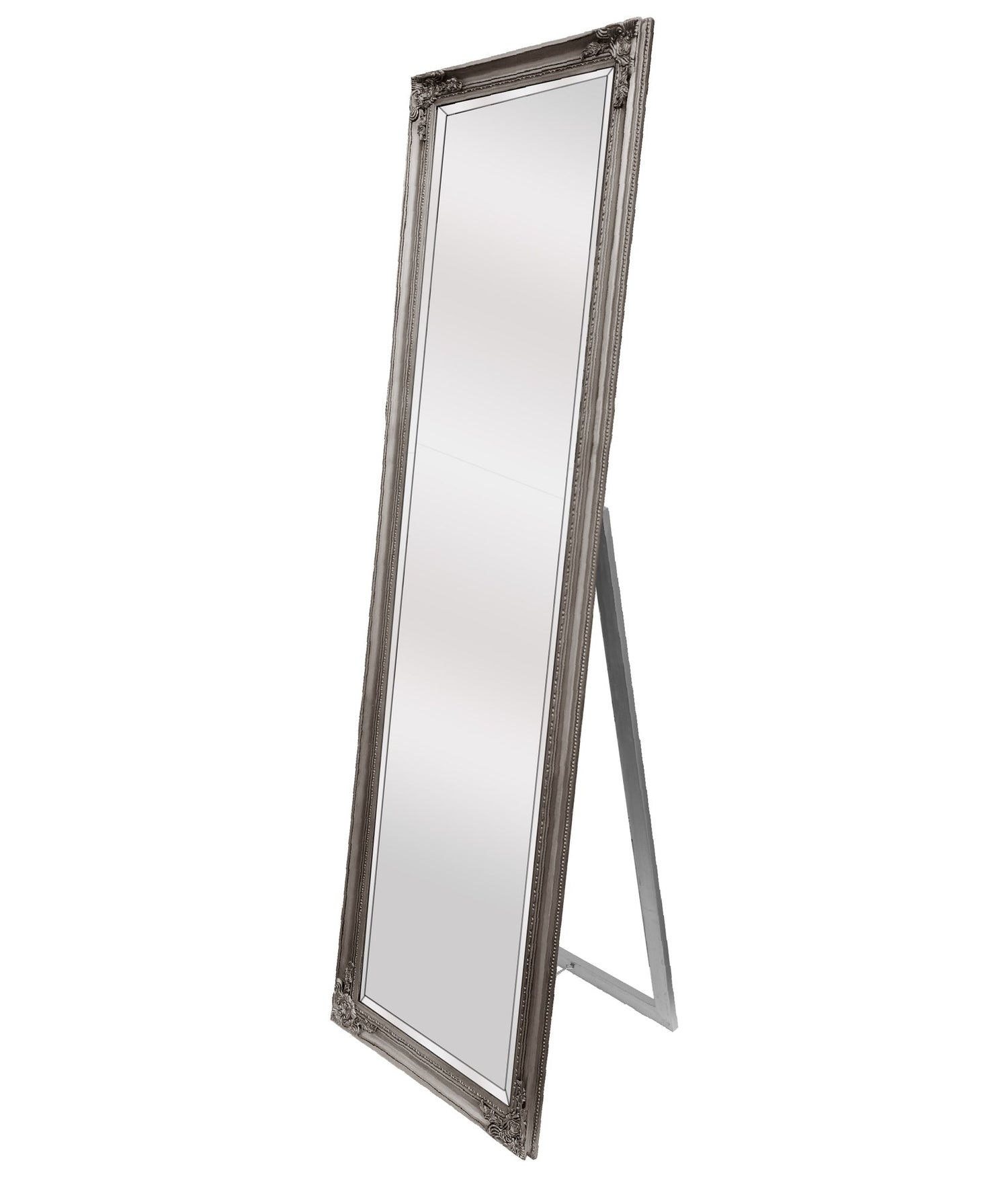 Elegant Collections French Provincial Mirror Freestanding Antique Silver