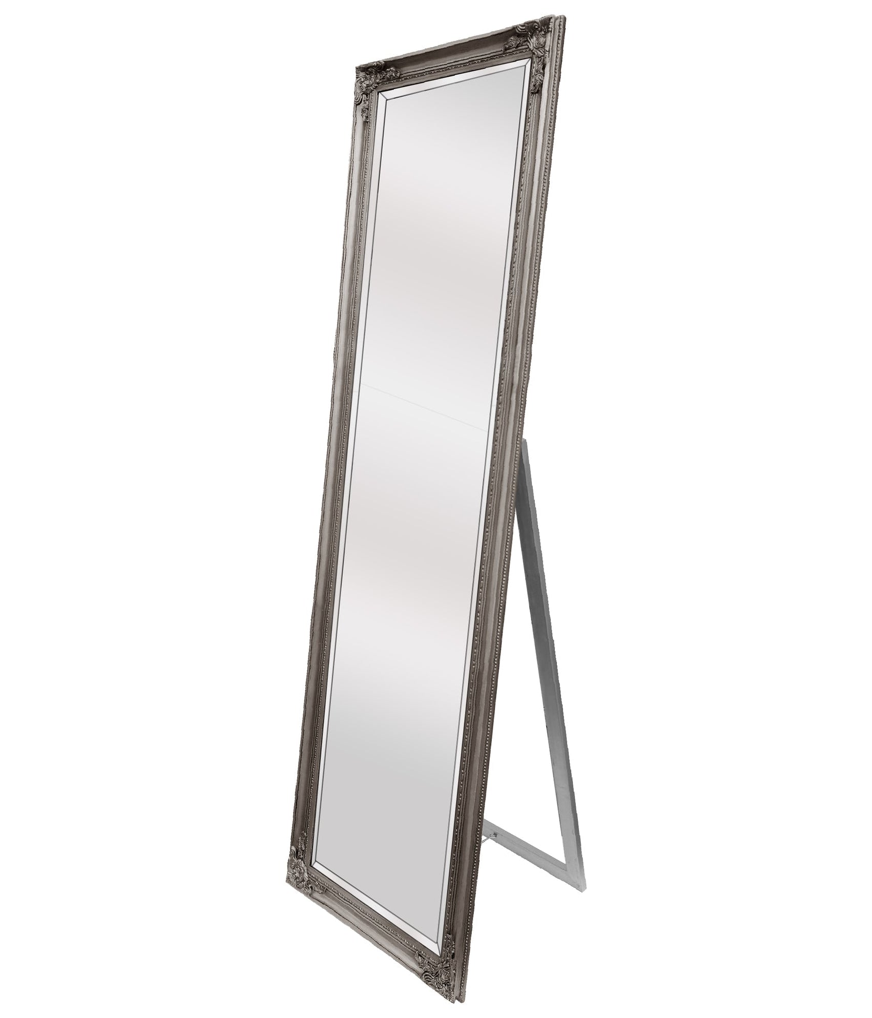 Elegant Collections French Provincial Mirror Freestanding Antique Silver