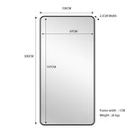 Eliza Black Rectangular Mirror 100cm x 200cm