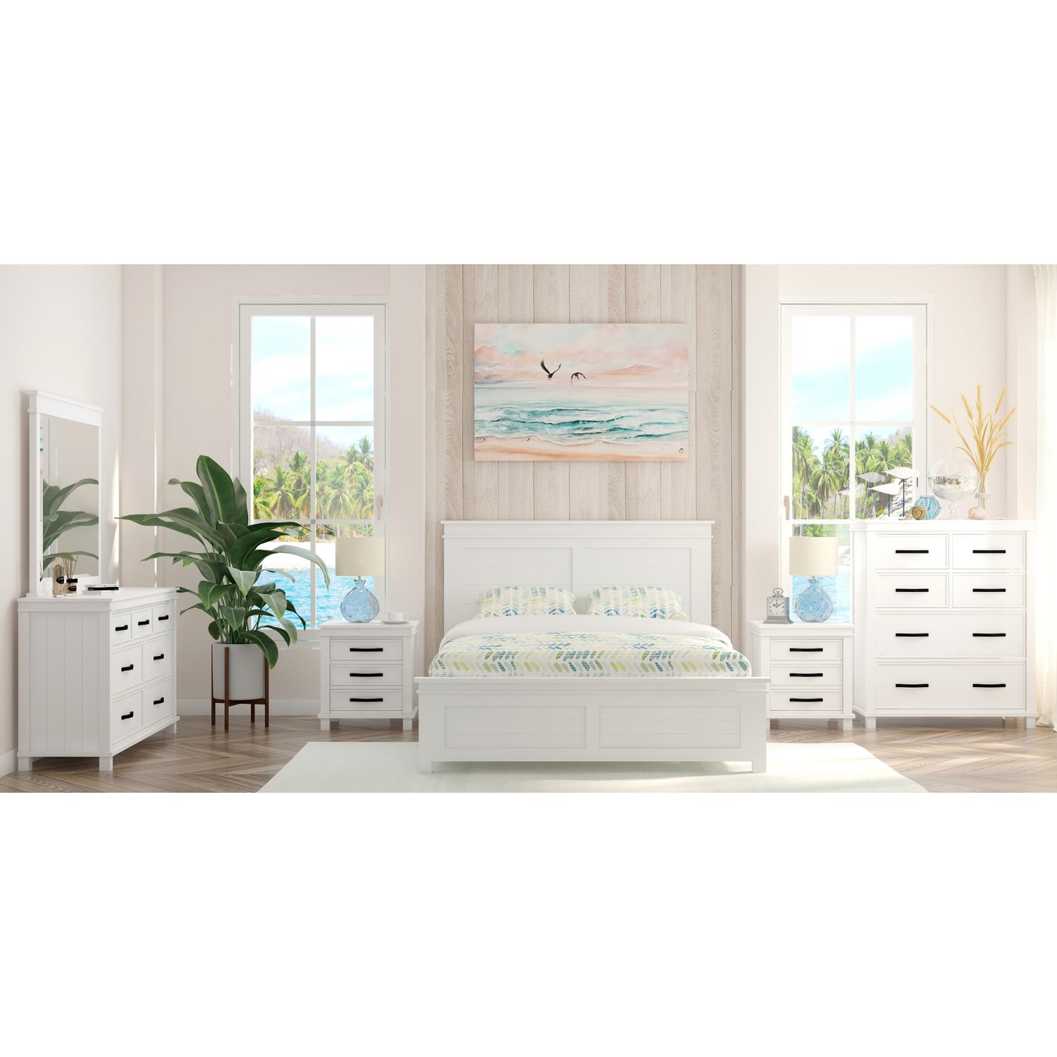Lily Pine Wood White Dresser Mirror 100cm x 100cm