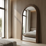 Interior Ave Sierra Arched Step Mirror Walnut 100cm x 180cm