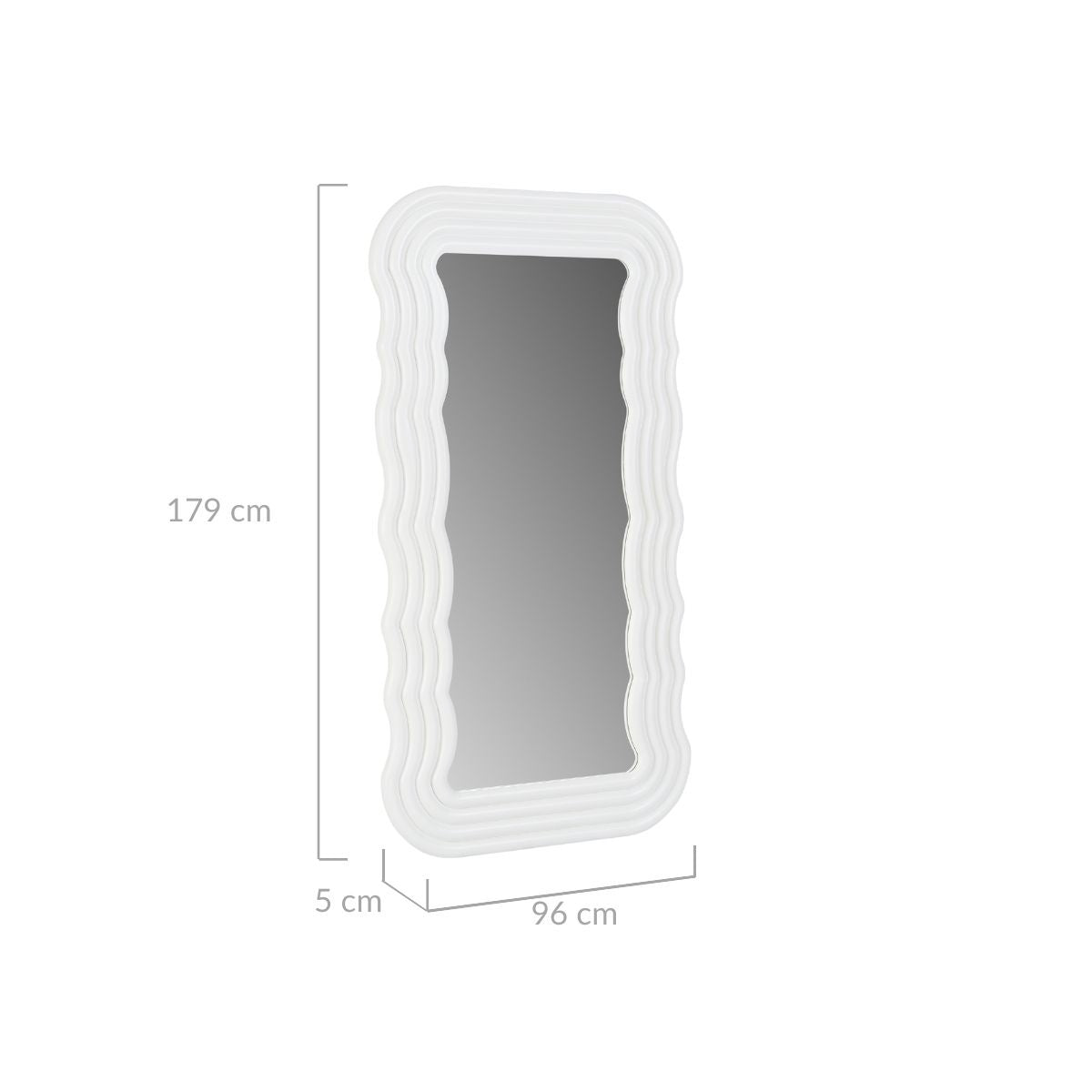 Kamila White Wavy Mirror