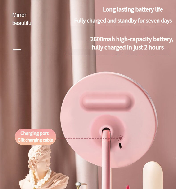 Elosung Pink Portable LED Makeup Mirror