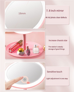 Elosung Pink Portable LED Makeup Mirror