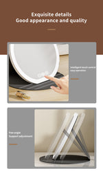 Lamp with touch control and adjustable stand on a brown background