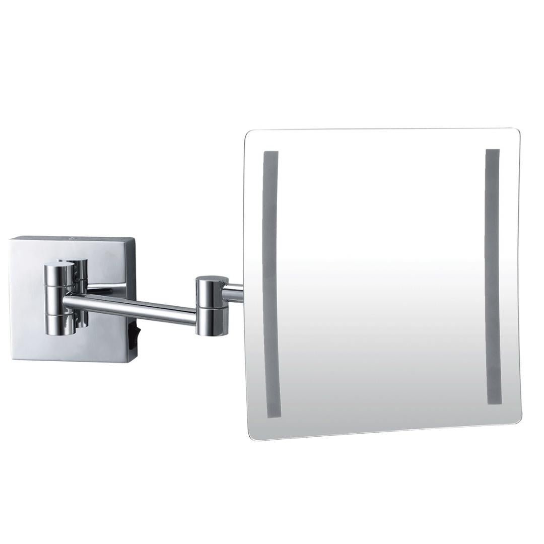 Dolphy Rectangular Shaving Mirror 3X Magnifying Mirror with LED Silver