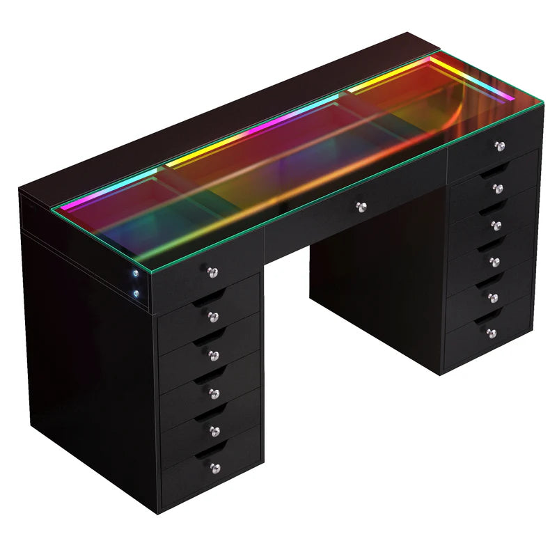 Vanitii Eva Vanity Desk Pro with RGB Lighting - Black