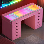 Vanitii Eva Vanity Desk Pro with RGB Lighting - Pink