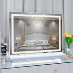 Vanitii Hollywood LED strip music mirror VNT-8058-CrystalBT-WHT