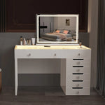 Vanitii Hollywood LED strip music mirror VNT-8058-CrystalBT-WHT