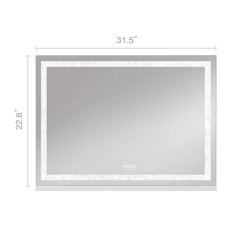 Vanitii Hollywood LED strip music mirror VNT-8058-CrystalBT-WHT