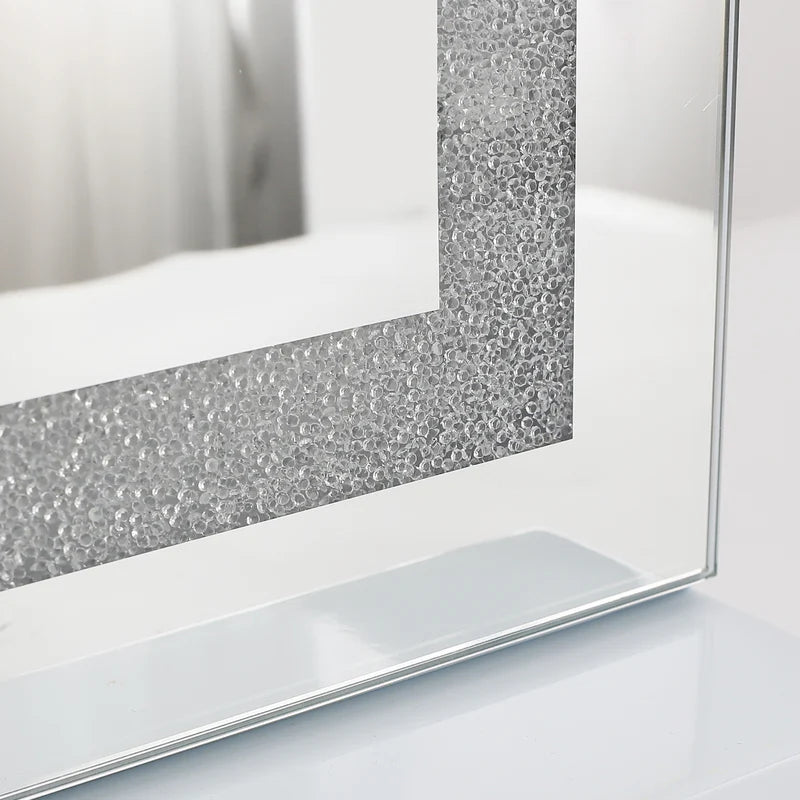 Vanitii Hollywood LED strip music mirror VNT-8058-CrystalBT-WHT