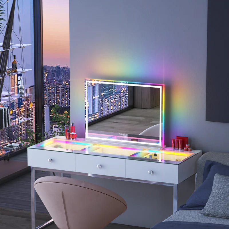 Vanitii Luxe Hollywood Glow Vanity Mirror with RGB and Bluetooth VNT-8058ST-JMBTRGB1