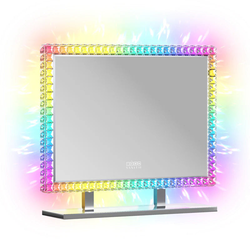 Vanitii Crystal Diamond Vanity Mirror with Bluetooth and RGB
