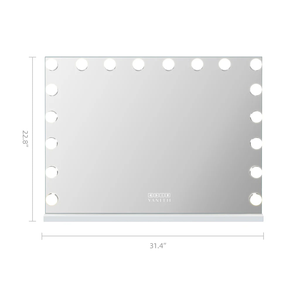 Vanitii Mary Hollywood Mirror with RGB and Bluetooth Speaker 80cm x 58cm