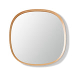 Maha Square Round Mirror Natural Wood Frame