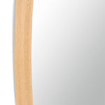 Maha Square Round Mirror Natural Wood Frame