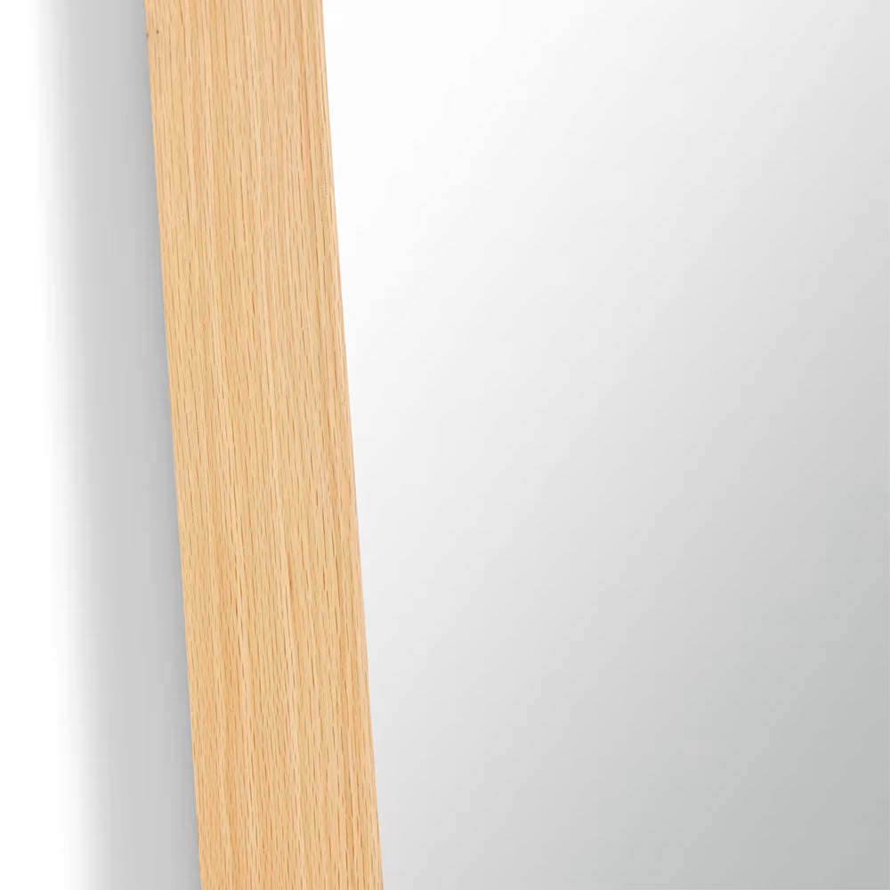 Maha Rectangular Tall Mirror Natural Wood Frame 90cm x 180cm