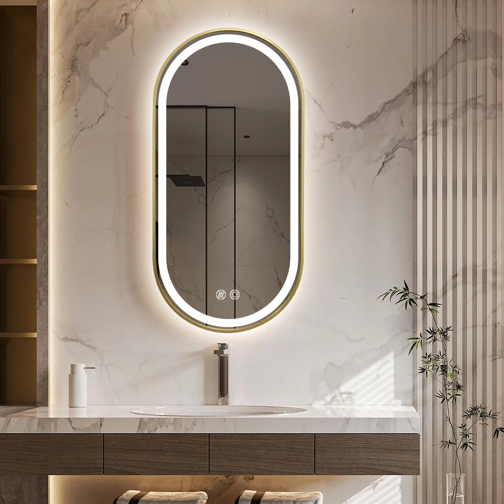 Marley Oval LED Bathroom Frosted Edge Mirror