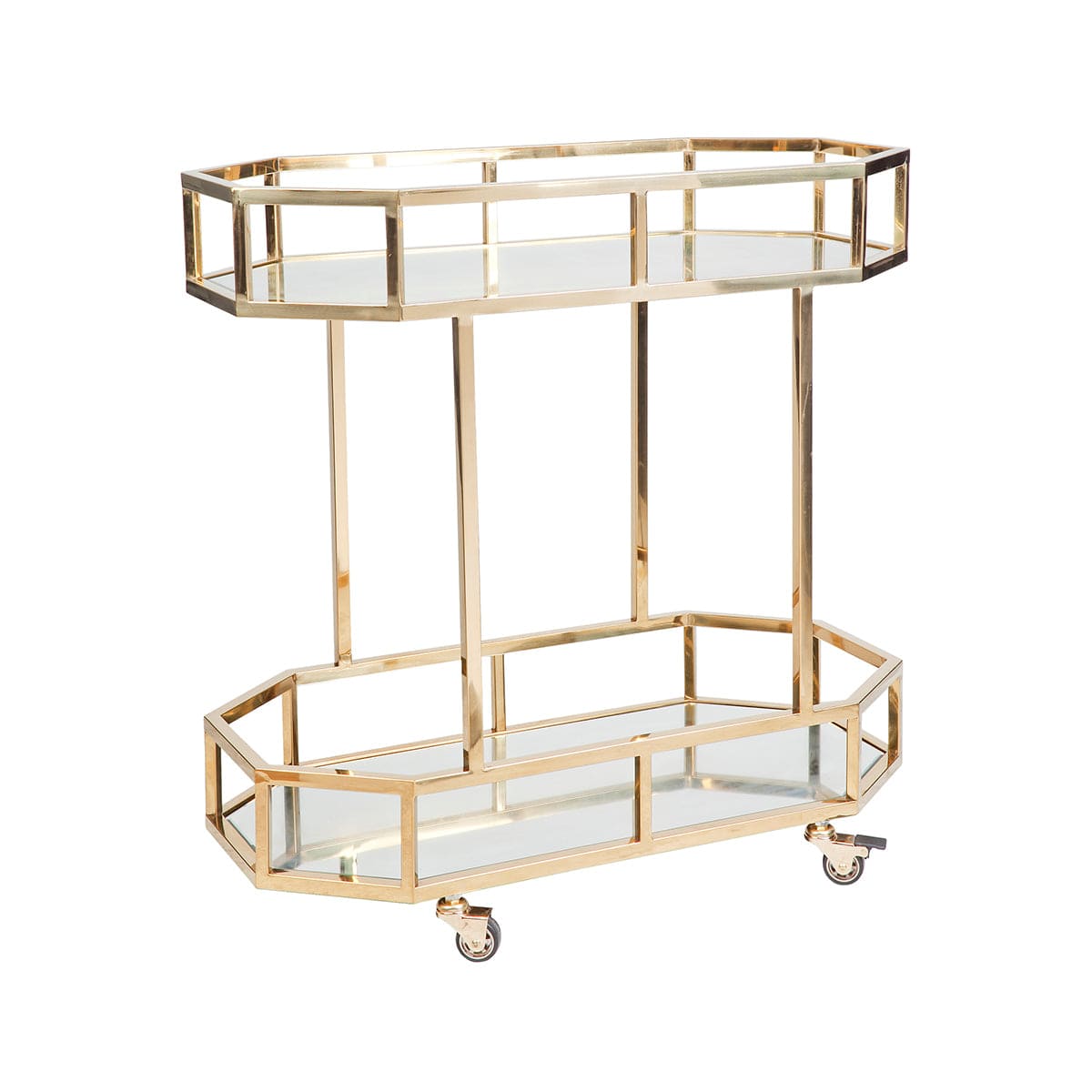 Cafe Lighting and Living Brooklyn Mirrored Bar Cart Gold | 31047 ...