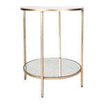 Cafe Light & Living Cafe Lighting and Living Cocktail Mirrored Side Table Antique Gold 32190