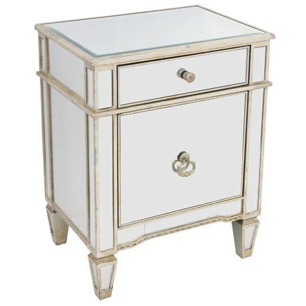 Dasch Design Kennedy Mirrored Bedside Cabinet Antique 41121