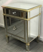 Dasch Design Kennedy Mirrored Bedside Cabinet Antique 41121