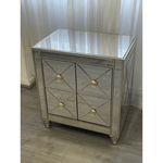 Dasch Design Olivia Mirrored Bedside Drawer Criss Cross Front 41173