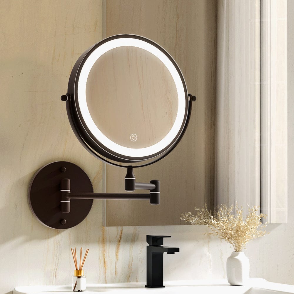 Embellir Embellir Extendable Chrome Makeup Mirror 33x32cm MM-E-EXTEN-10X-LED-7IN-BR
