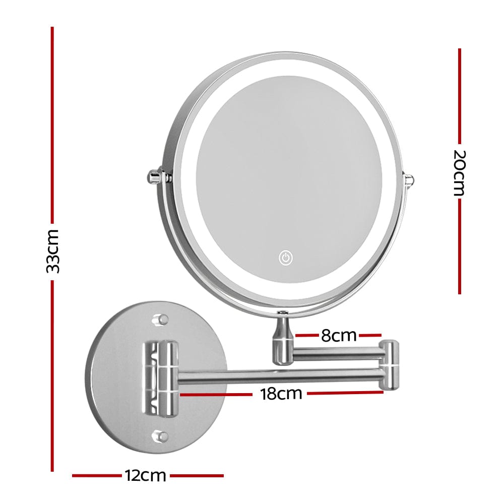 Embellir Embellir Extendable Chrome Makeup Mirror 33x32cm MM-E-EXTEN-10X-LED-7IN