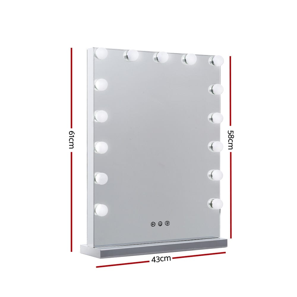 Embellir Embellir Hollywood Frameless Mirror with 15 LED Bulbs 43x51cm MM-FRAMELS-4361-GS