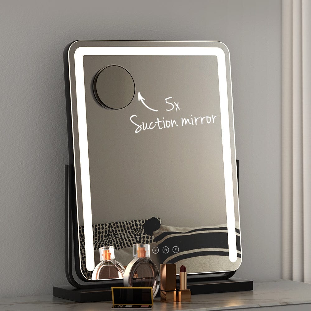 Embellir LED Makeup Mirror Black | MM-E-STAND-4050LED-BK