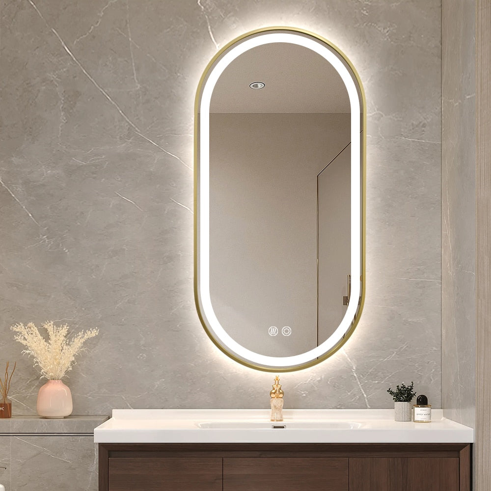 Marley Oval LED Bathroom Frosted Edge Mirror