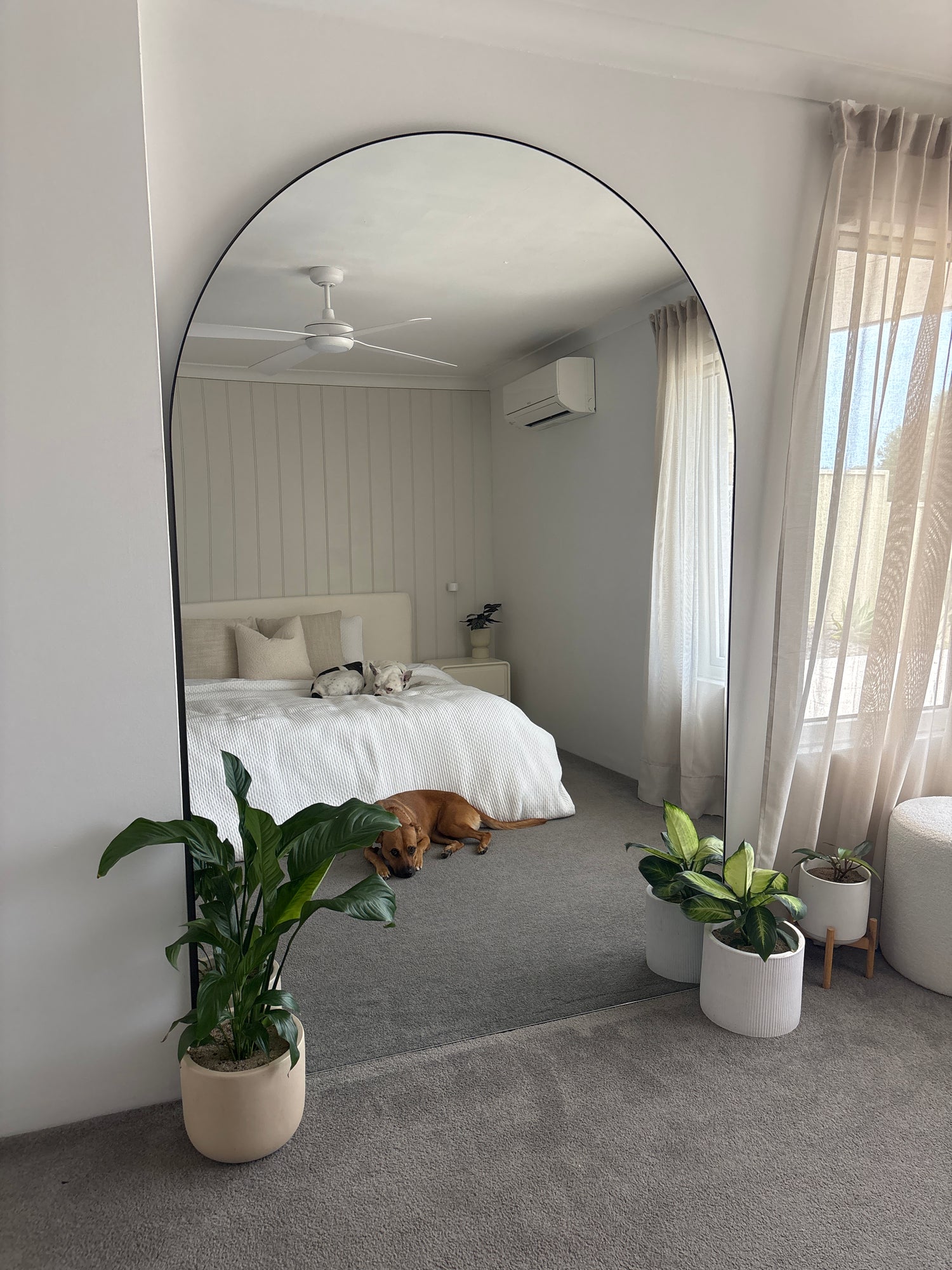 Alexa Metal Arch Floor Mirror Black 140cm x 215cm