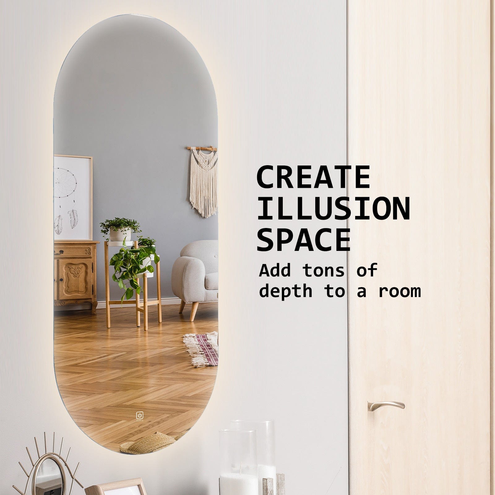 La Bella Oval LED Wall Mirror | V274-FT-BM-LEDOV-45100